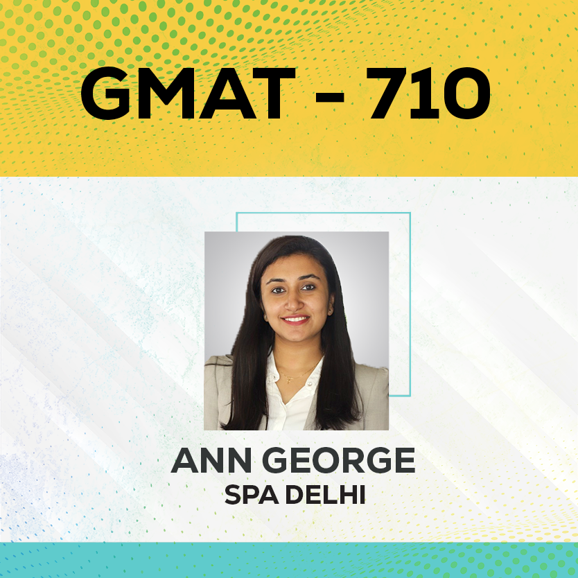 Live Online GMAT Coaching Result Ann George Score 710
