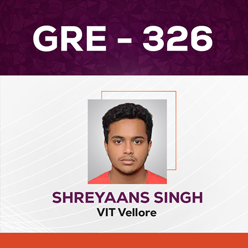 GradSquare GRE Results Shreyaans Singh GRE Score 326