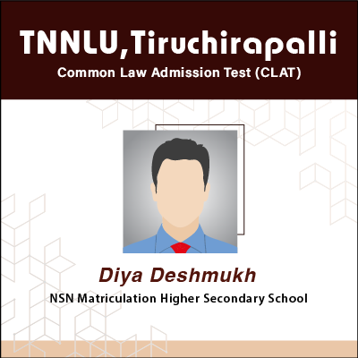 Diya Deshmukh - Law - CLAT Examination Result of GradSquare.