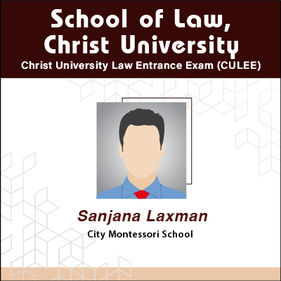 Sanjana Laxman - Law - CULEE Examination Result of GradSquare.