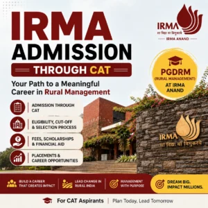 IRMA Admission 2027 via CAT 2026 – PGDRM at IRMA Anand.