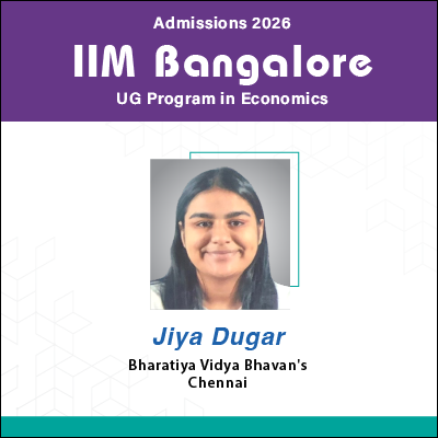 Jiya Dugar IIM Bangalore - UG AT Examination Result of GradSquare