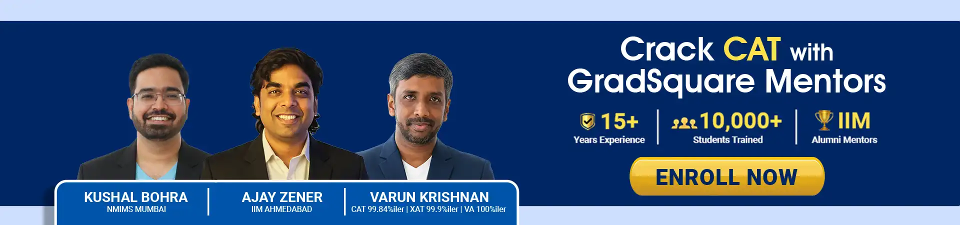 CAT 2027 coaching program by GradSquare with IIM mentors (online and classroom)