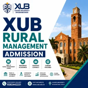 XUB Rural Management admission banner with eligibility, selection process, cutoffs and placements.