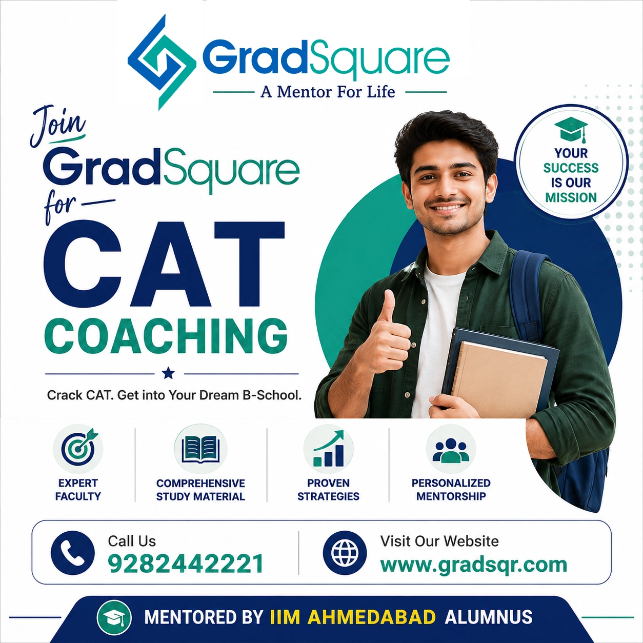 Join GradSquare for CAT Coaching — mentored by IIM Ahmedabad alumnus