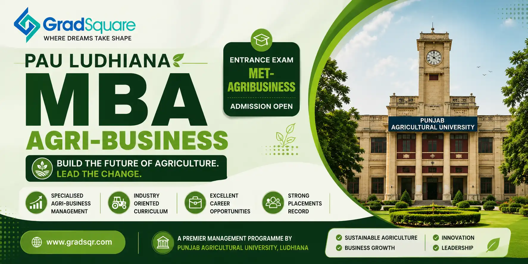 PAU Ludhiana MBA Agri-Business Admission – Eligibility, Fees, Entrance and Placements